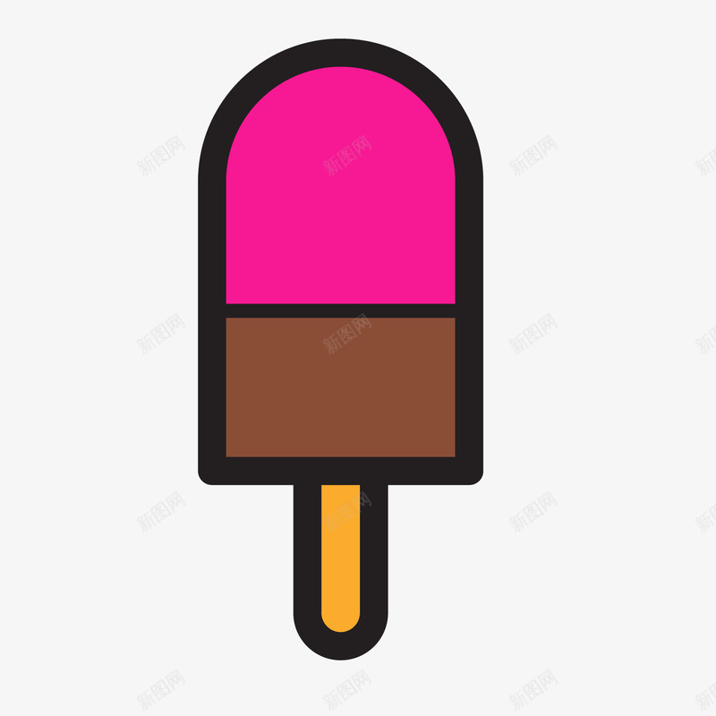粉色雪糕卡通图标png_新图网 https://ixintu.com 卡通图标 圆弧 形状 扁平化 粉色 雪糕 零食