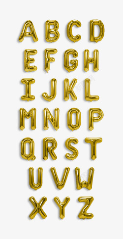 3D英文字体黄色字母高清图片