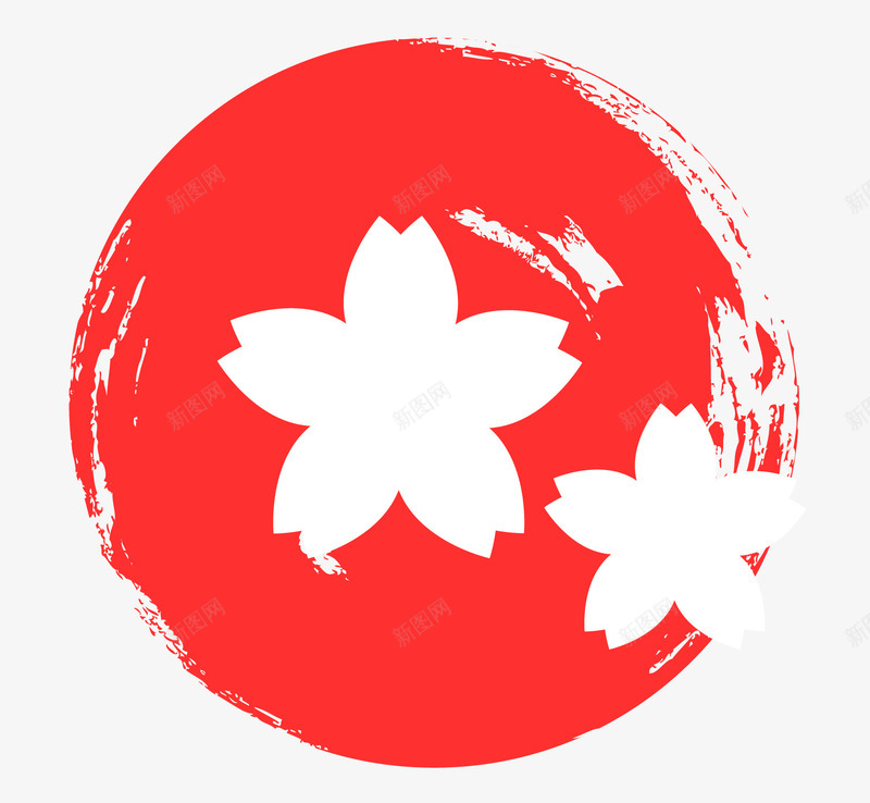 圆形日本元素图标png_新图网 https://ixintu.com EPS 图标 日式元素 日本底纹 梅花