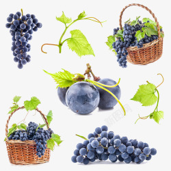 葡萄汁素材水果葡萄葡萄汁篮筐高清图片