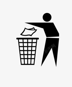 环保循环标志扔垃圾图标高清图片