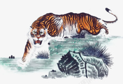丛林老虎手绘老虎高清图片