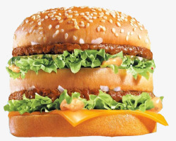 双层牛肉巨麦霸超级大汉堡高清图片