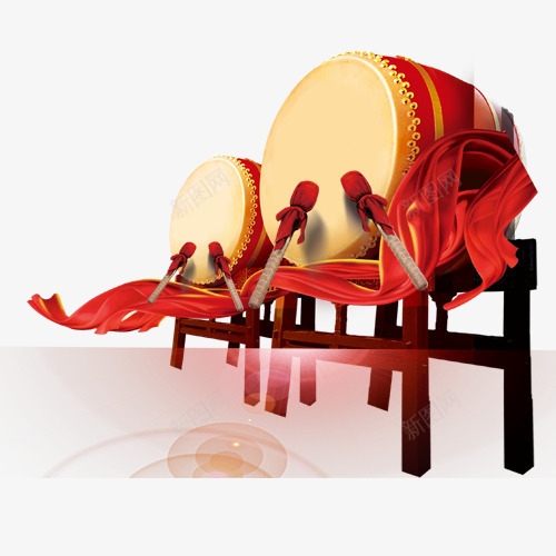 红色的大鼓带鼓锤和光影png免抠素材_新图网 https://ixintu.com 中国风素材 打鼓素材源文件 红色光圈素材 红色大鼓免抠素材