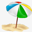 海滩日光浴遮阳伞图标图标