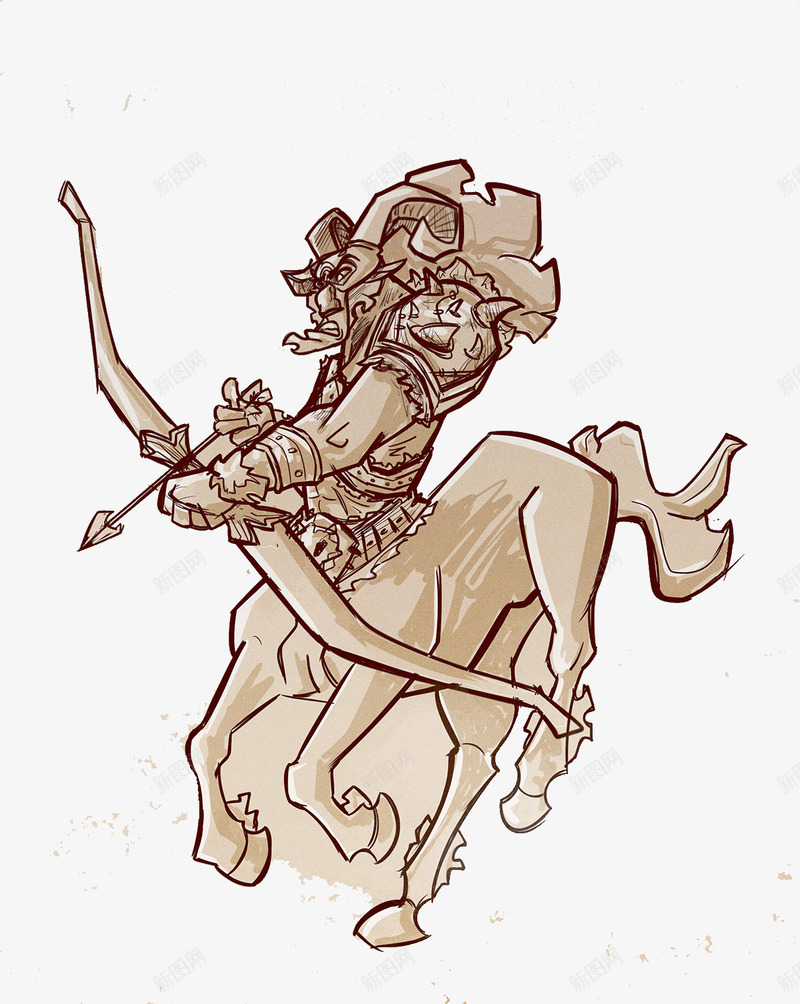 骑马射箭的人物雕象png免抠素材_新图网 https://ixintu.com 人物雕象 奔跑的马雕象 射箭的雕象