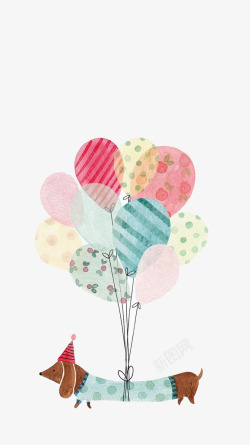 唯美可爱壁纸卡通手绘彩色气球高清图片