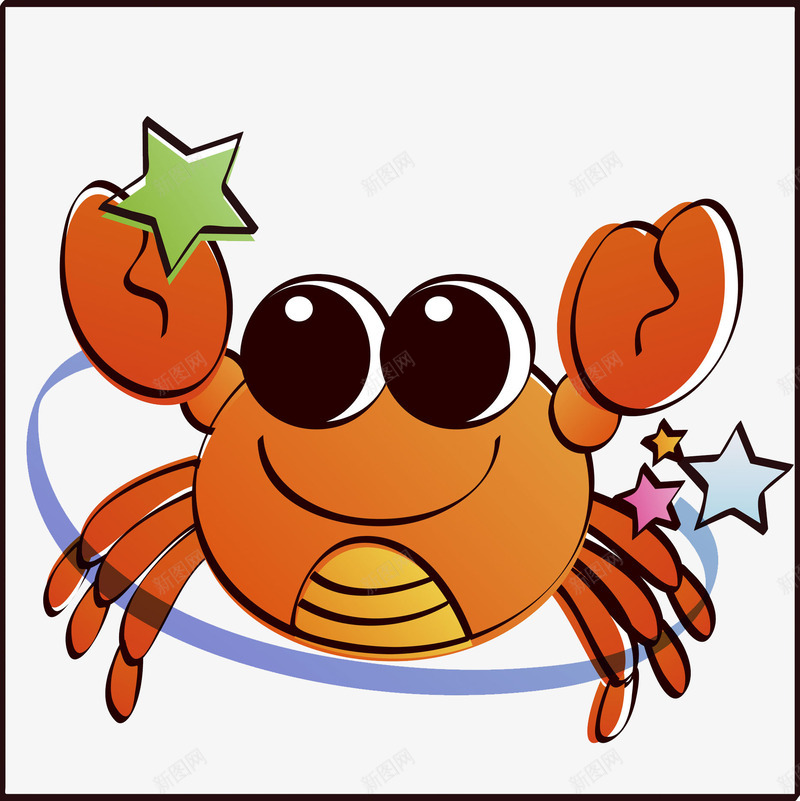 卡通大闸蟹png免抠素材_新图网 https://ixintu.com 吃螃蟹 水生 海鲜 甲壳类 螃蟹