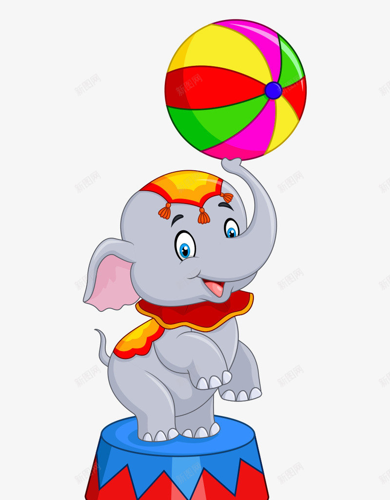卡通手绘可爱大象表演转球png免抠素材_新图网 https://ixintu.com 卡通的动物 可爱的大象 大象表演转球 平面大象 手绘的大象