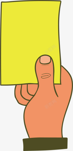 裁判黄牌卡通足球比赛裁判黄牌矢量图高清图片