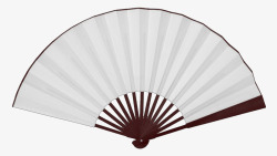 白色日本折扇空白扇面中式折扇纸扇扇子高清图片