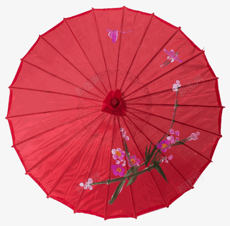 红色的伞png免抠素材_新图网 https://ixintu.com 中国风 红色伞 花儿 花卉 花朵 雨伞 雨伞俯视