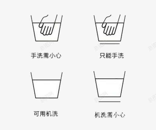 洗水标志图标png_新图网 https://ixintu.com 图标 手洗 机洗 洗水标识 简笔画