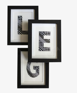 黑白字字母装饰画高清图片