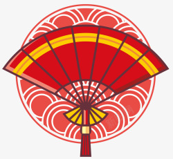 卡通风格中国节日传统扇子矢量图素材