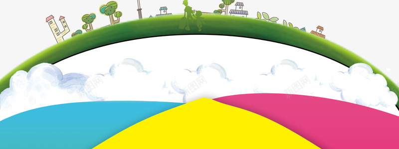 云端绿植背景png免抠素材_新图网 https://ixintu.com 云端 五彩背景 绿树