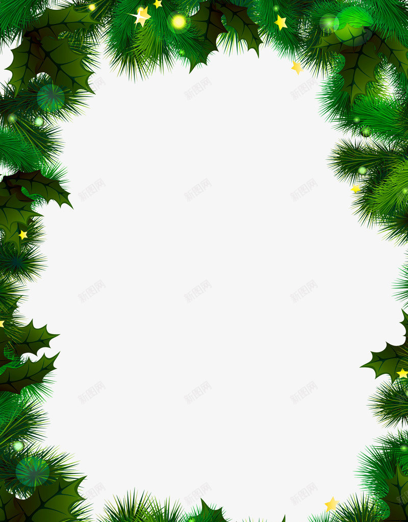 手绘圣诞节植物星星png免抠素材_新图网 https://ixintu.com 圣诞节 星星 植物