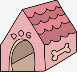 粉色房子卡通狗窝高清图片