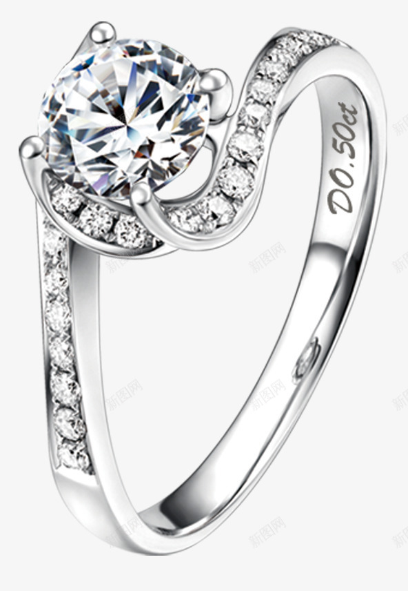 银白色钻石戒指png免抠素材_新图网 https://ixintu.com 产品实物 婚姻戒指 钻石 银白色