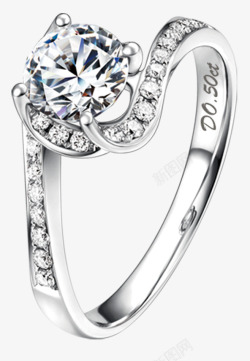 银白色钻石戒指素材