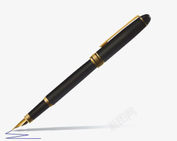 手写线条黑色钢笔高清图片