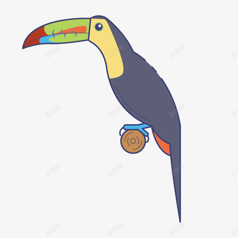 大嘴可爱鹦鹉png免抠素材_新图网 https://ixintu.com 动物 卡通 可爱 彩色 扁平化设计 鸟类 鸟雀 鹦鹉