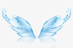 水花翅膀素材创意合成蓝色的蝴蝶翅膀水花高清图片