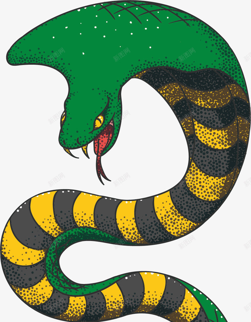 手绘蛇矢量图ai免抠素材_新图网 https://ixintu.com 创意 可怕 可爱 彩色的 手绘的 简单 蛇 矢量图