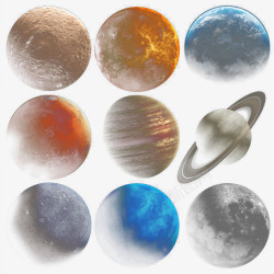 星星月亮九个星球高清图片