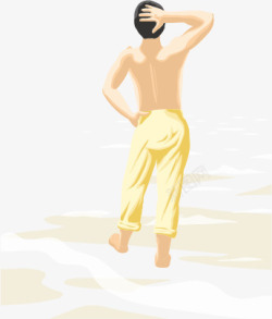 锽滀箰浼海边沙滩卡通人物高清图片