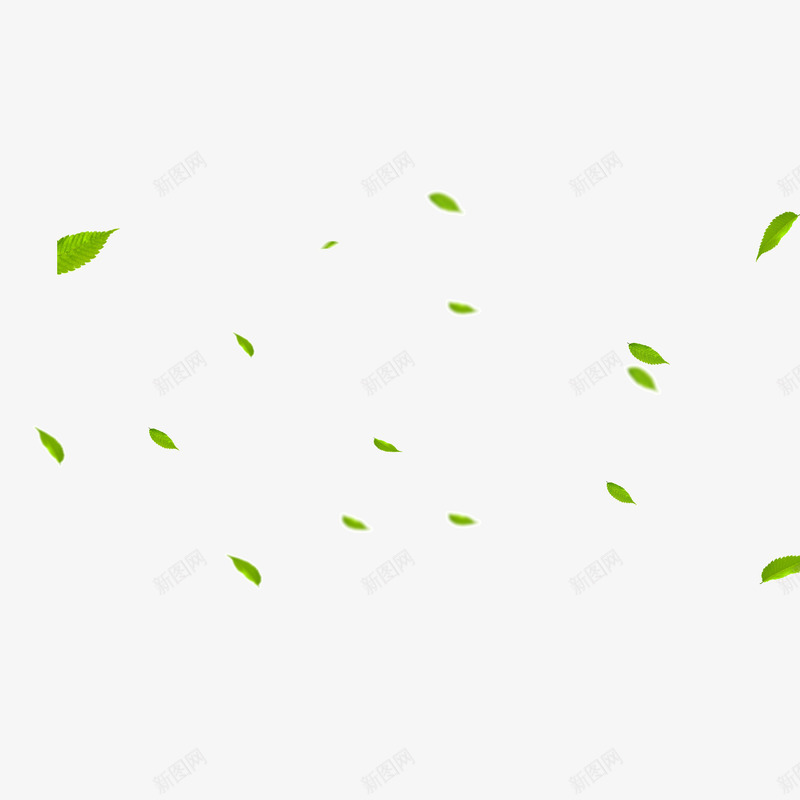 树叶绿色春天装饰图案psd免抠素材_新图网 https://ixintu.com 春天 树叶 绿色 装饰图案