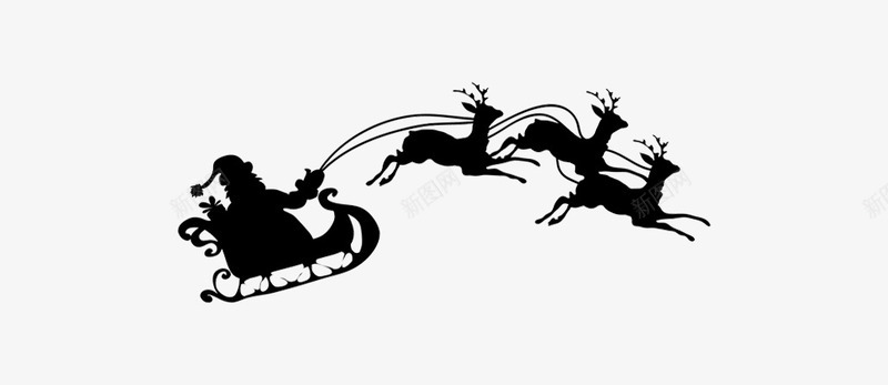 圣诞鹿车装饰png免抠素材_新图网 https://ixintu.com 圣诞老人 圣诞节 圣诞节海报设计素材 圣诞节装饰元素 鹿车 黑色阴影