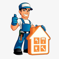 房子图标装修服务装修工人小人图标高清图片