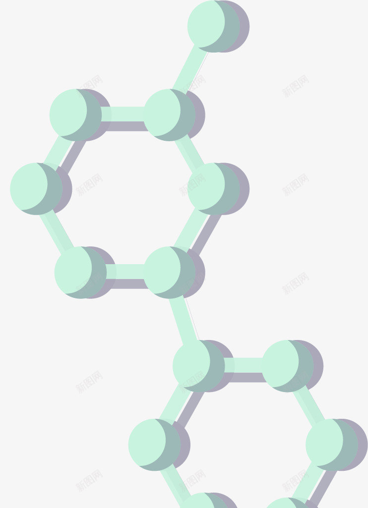 绿色化学结构式图标png_新图网 https://ixintu.com 化学 化学结构式 图标 生命科学 生物科技 绿色 苯环