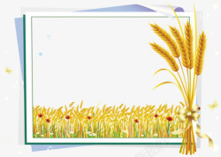 小麦相框成熟庄稼相框高清图片