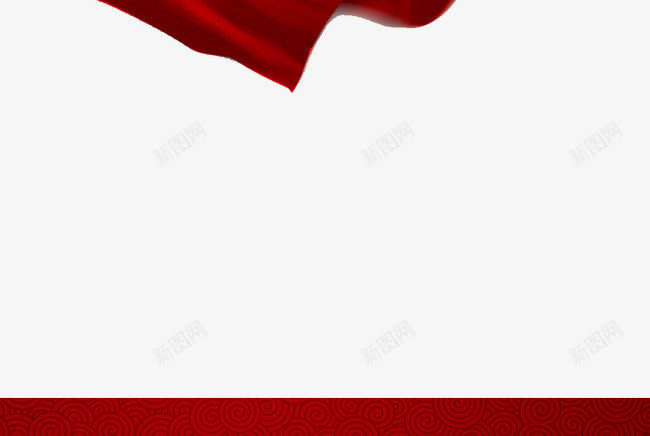红色的展架背景png免抠素材_新图网 https://ixintu.com 中国红 展架 彩带 条幅 祥云