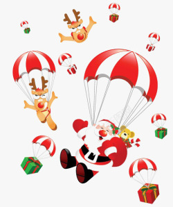 降落伞礼物素材圣诞节高清图片