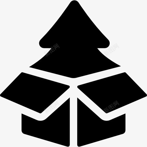 圣诞树在一个盒子里图标png_新图网 https://ixintu.com 圣诞 装饰 装饰品