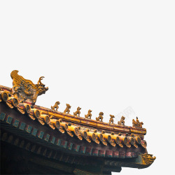 古典照片北京故宫雕龙古典房顶高清图片