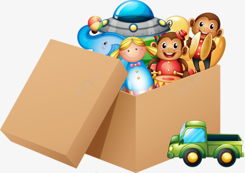 玩具盒png免抠素材_新图网 https://ixintu.com 玩具 盒子 箱子