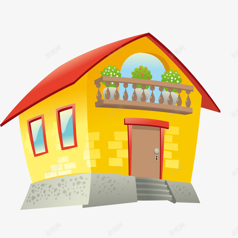 卡通一座小小的房子png免抠素材_新图网 https://ixintu.com 卡通的 屋子 房子 梦想的房子