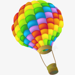 向往糖果色热气球元素高清图片