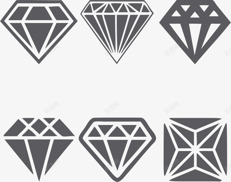 灰色钻石矢量图eps免抠素材_新图网 https://ixintu.com 宝石 晶莹的钻石 灰色 透明钻石 钻石 钻石堆 矢量图