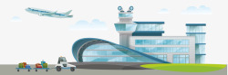 卡通机场建筑元素素材
