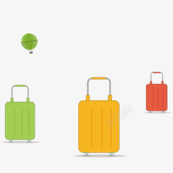 彩色的行李箱矢量图素材