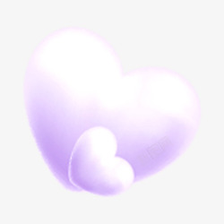 漂浮的心心型紫粉色云朵高清图片