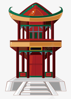 古典艺术楼房建筑卡通素材