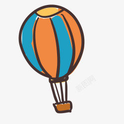 卡通彩绘热气球矢量图素材