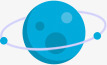 蓝色球体星球图标图标
