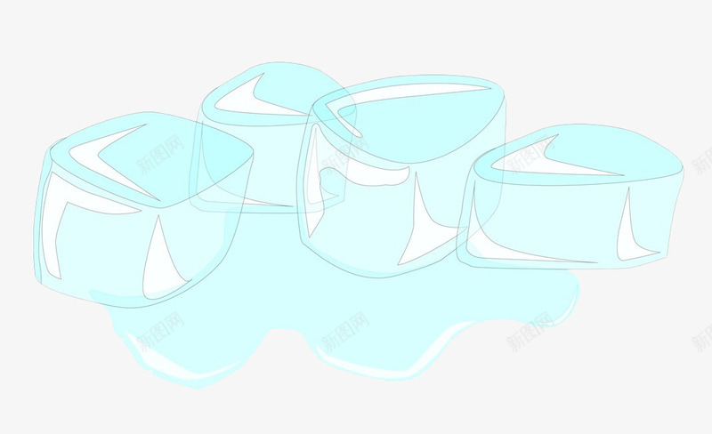 手绘蓝色冰块png免抠素材_新图网 https://ixintu.com 冰 冰块 冰渣 凉爽 手绘 碎冰 透明